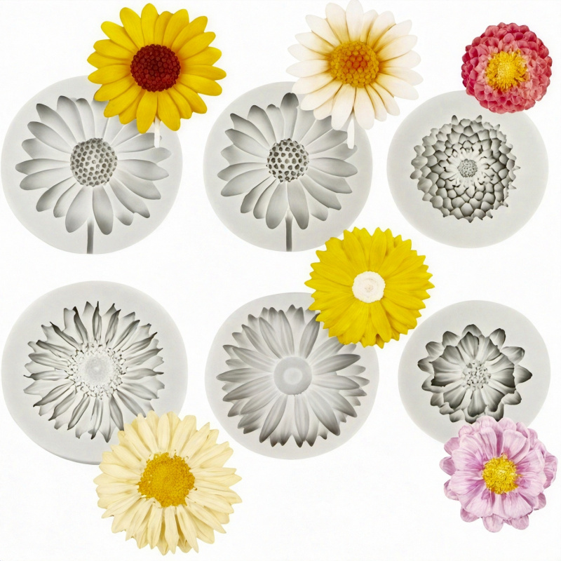 6 Pieces，Sunflower Daisy Silic - Resin Craft Ideas recension och pris
