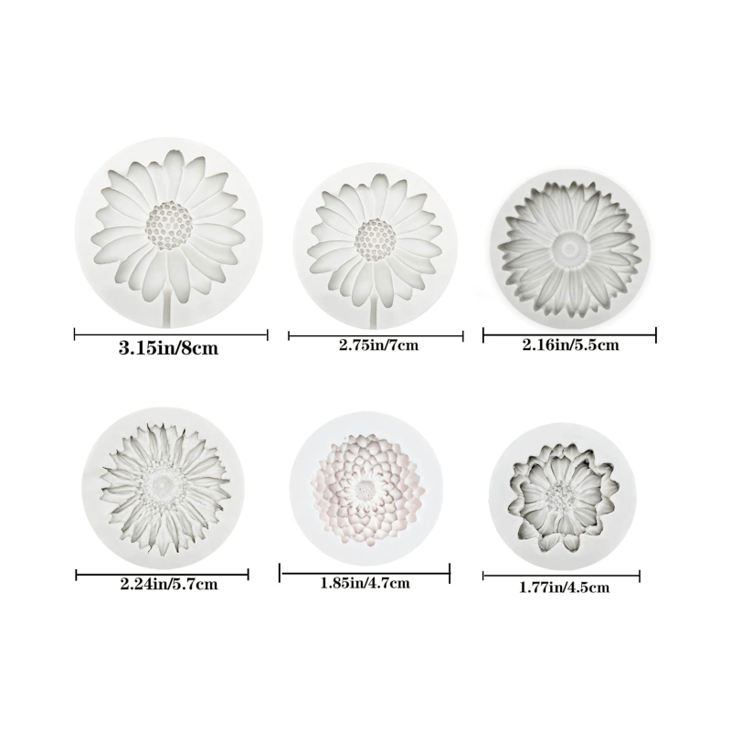 6 Pieces，Sunflower Daisy Silic - Resin Craft Ideas recension och pris