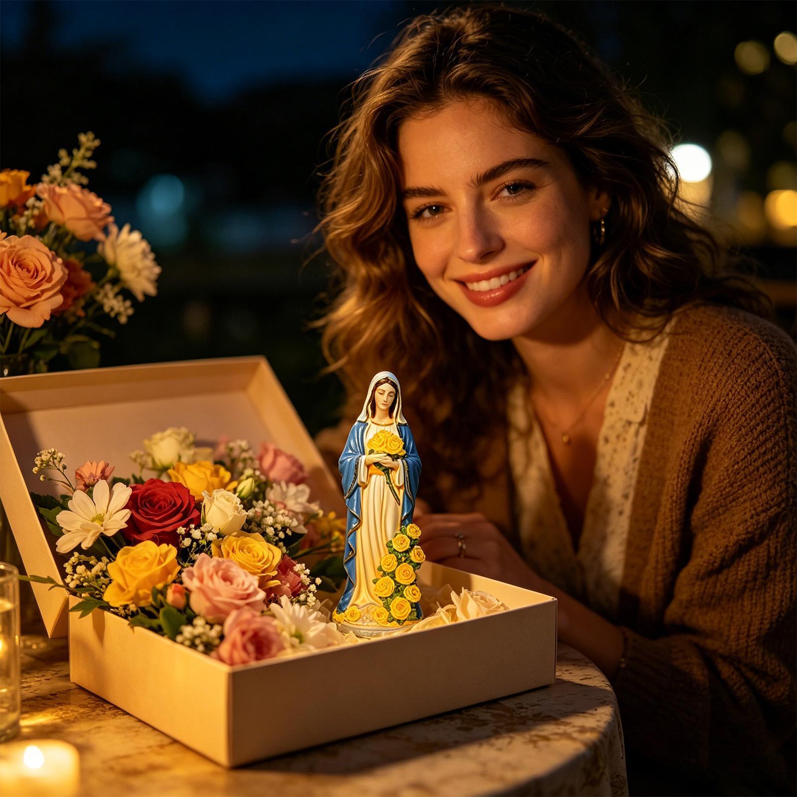 Virgin Mary Solar Statue Garde - Crafting Resin recension och pris