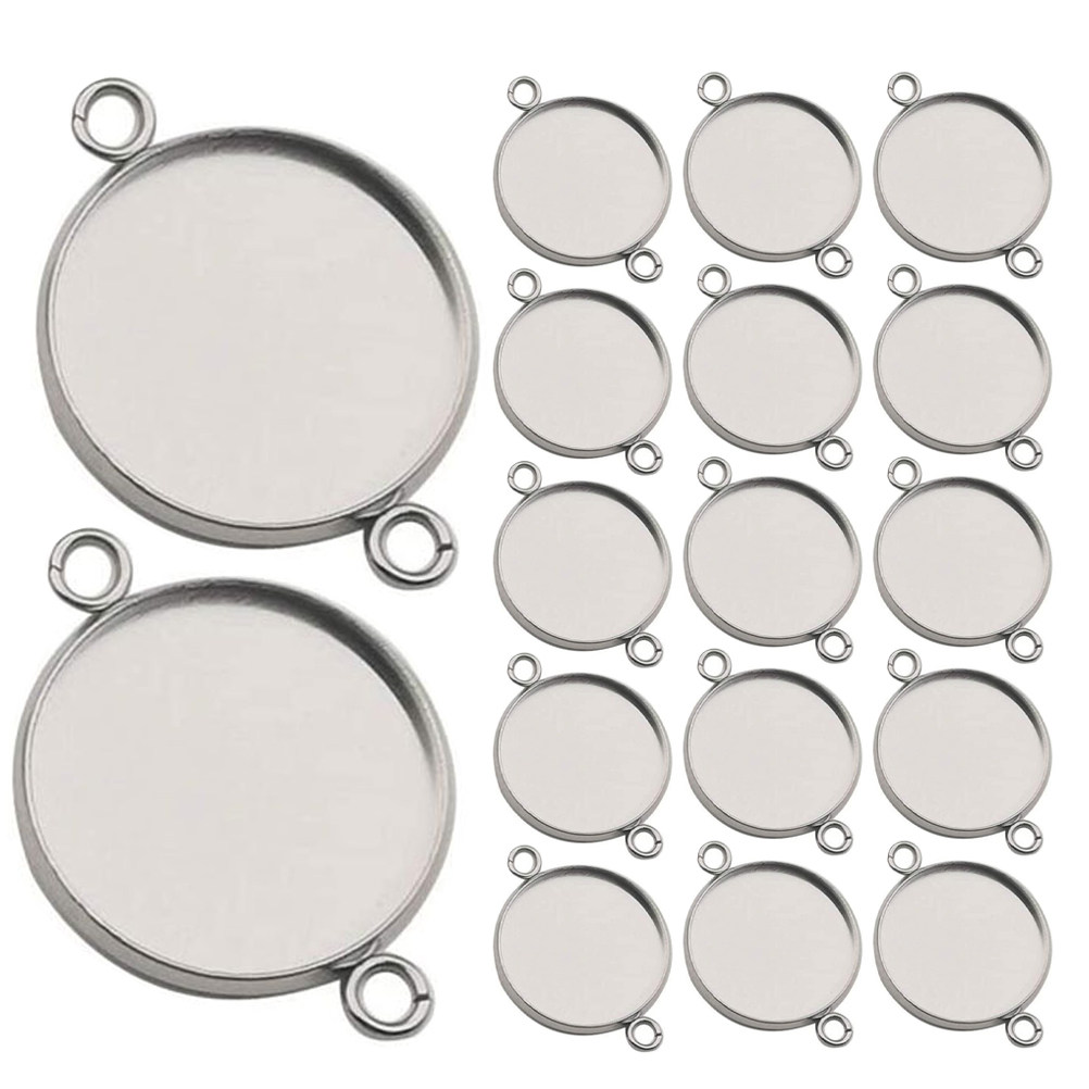 20Pcs Stainless Steel Jewelry  - Bezels Set Pendant recension och pris
