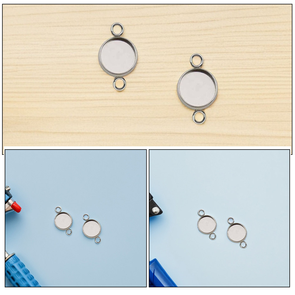 20Pcs Stainless Steel Jewelry  - Bezels Set Pendant recension och pris
