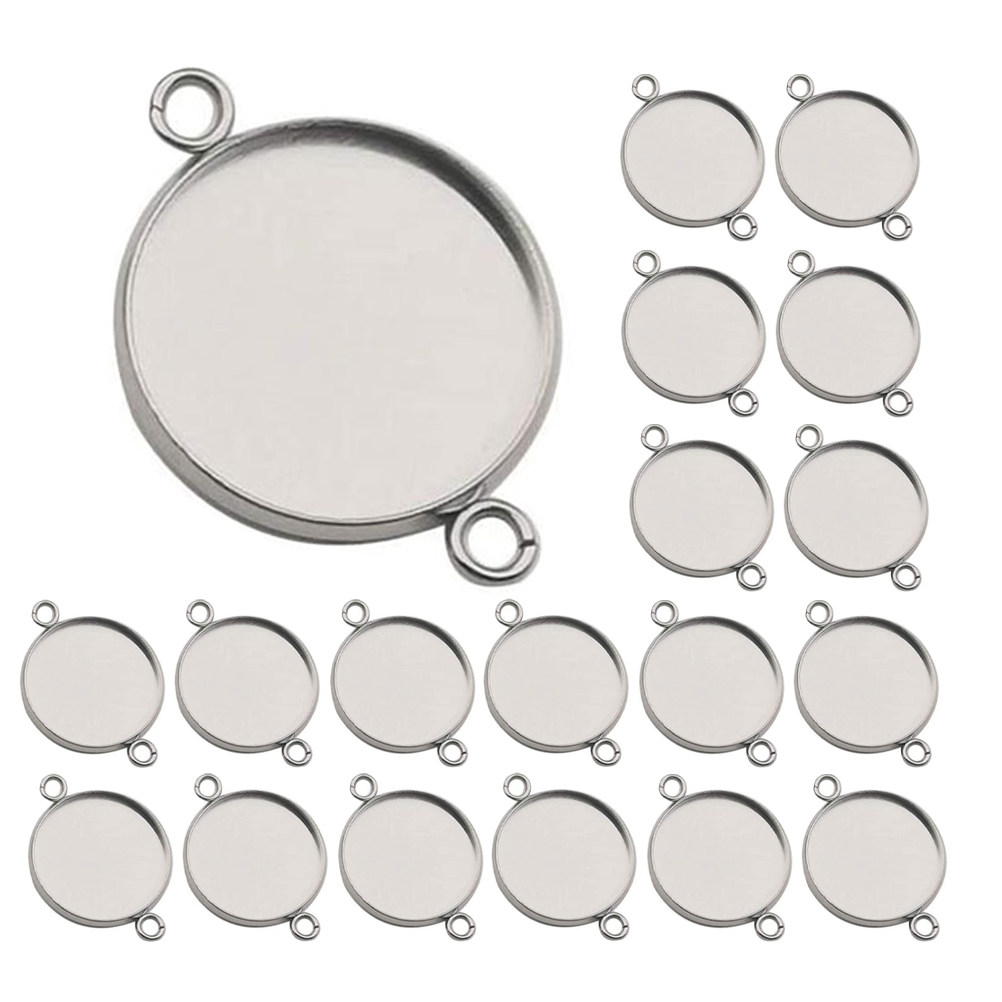 20Pcs Stainless Steel Jewelry  - Bezels Set Pendant recension och pris