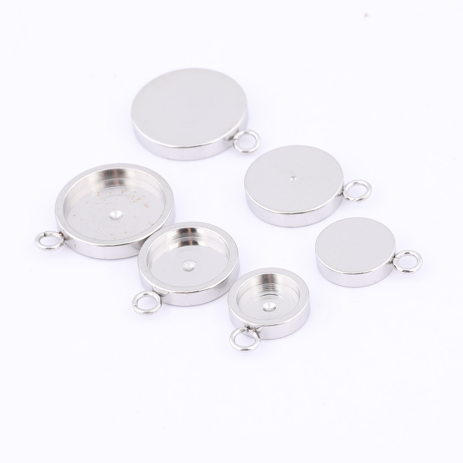20pcs Stainless Steel 6mm 8mm  - Bezels Set Pendant recension och pris