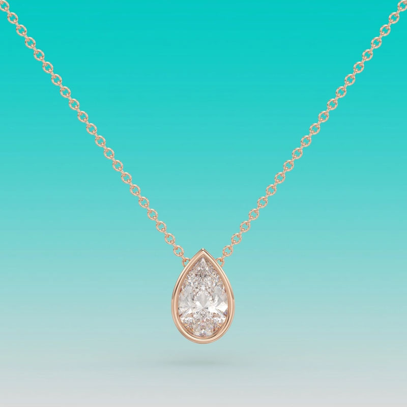 1‑4CT Pear Cut Bezel Set Moiss - Bezels Set Pendant recension och pris