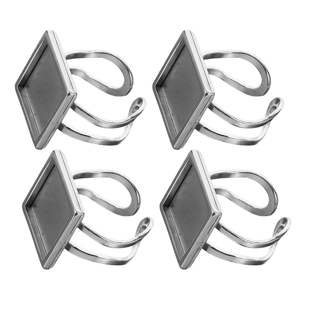 4Pcs Square Bezel Ring Base DI - Resin Crafts Diy recension och pris